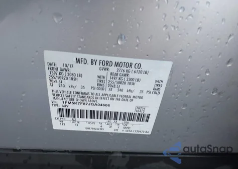 2018 Ford Explorer Limited z USA, uszkodzony, nr VIN 1FM5K7F87JGA04606